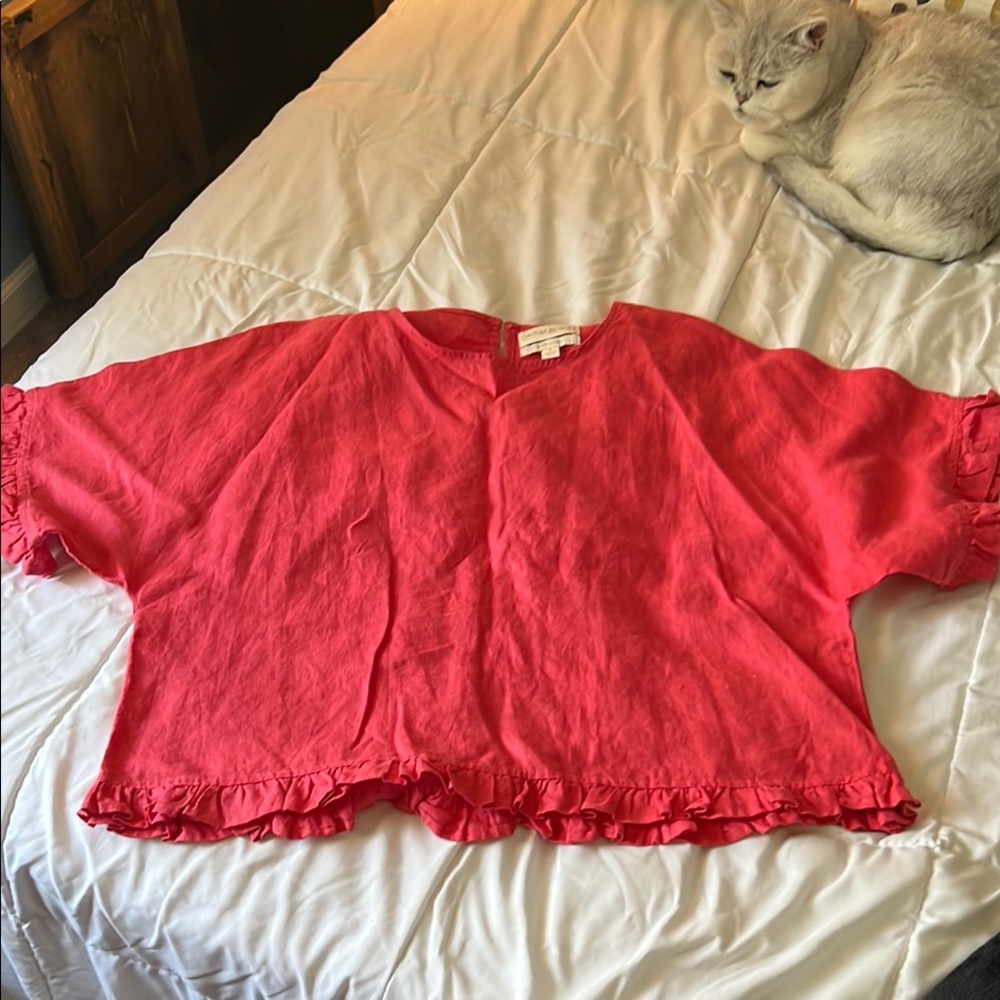 Cynthia Rowley cropped linen top